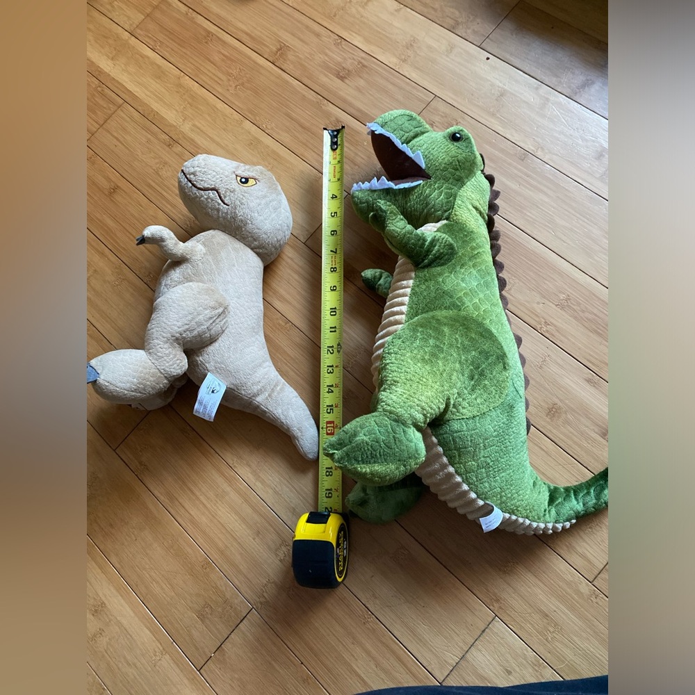 Green and Jurassic world Tan Dinosaur Plush Toys. Tyrannosaurus Rex.